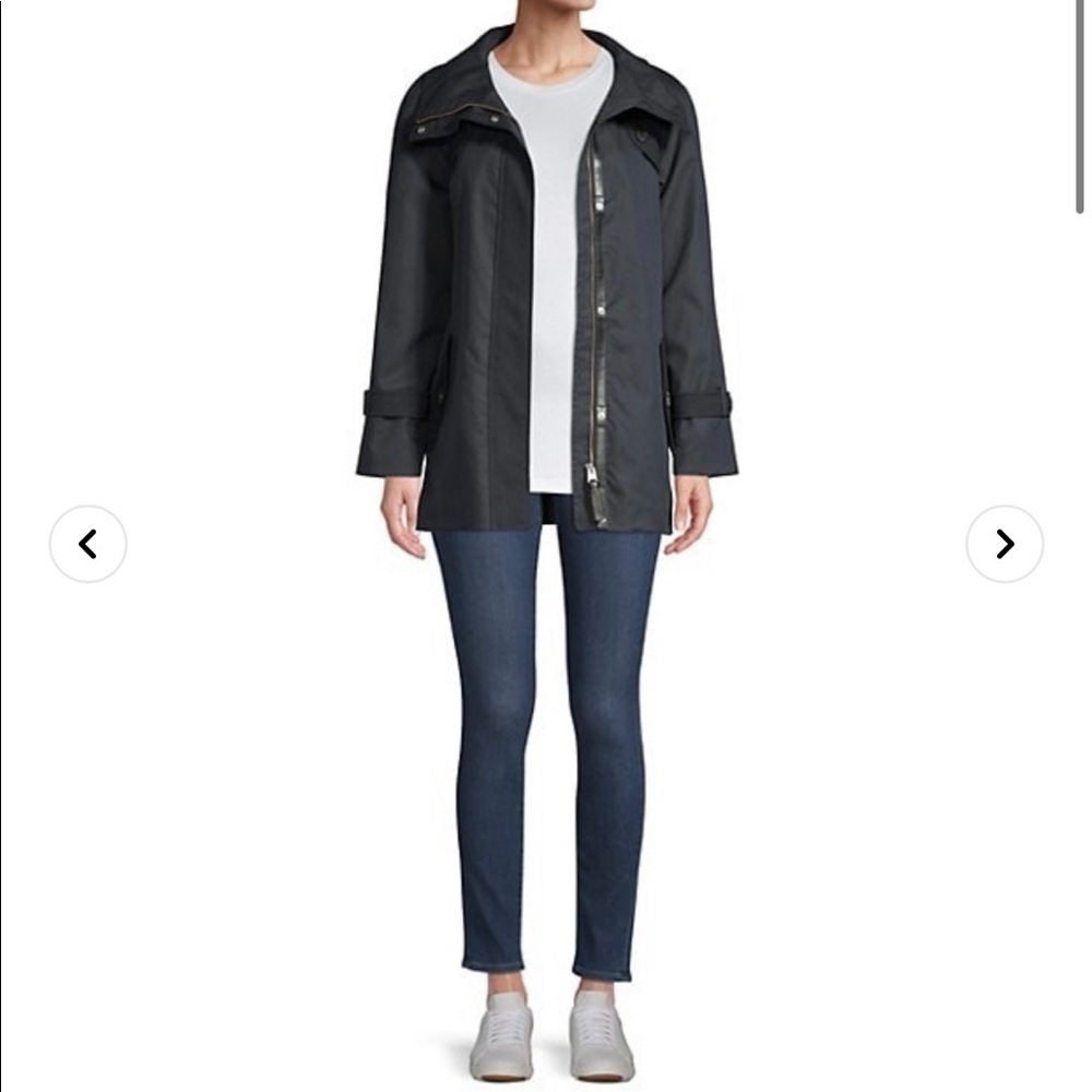 MACKAGE IVA navy blue water resistant trench coat